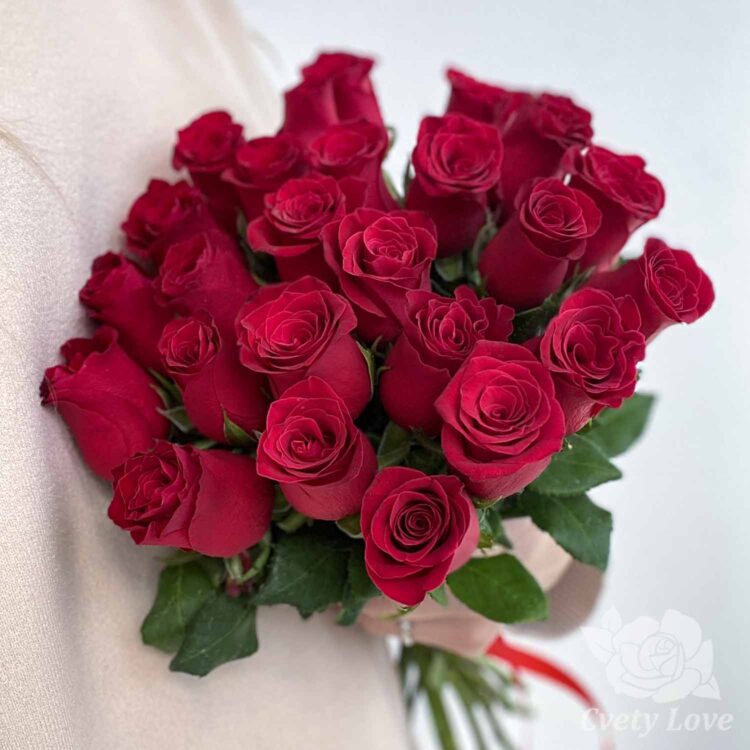 Букет из 25 красных голландских роз
